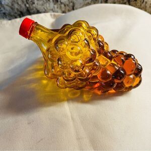 Vintage Amber glass, grape cluster bottle